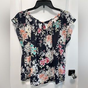 Women’s Lauren Conrad Floral Blouse Sleeveless Size L